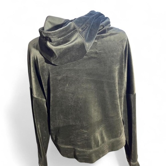 Off line by Aerie Cropped Hoodie Velour Olive Green - Picture 5 of 5